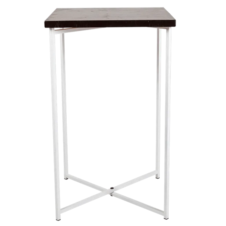 Mange-debout croisé blanc plateau noir 65 x 65 cm H 110 cm