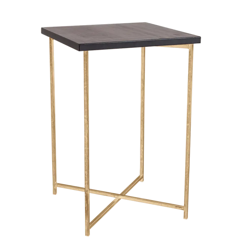 Mange-debout croisé or plateau noir 65 x 65 cm H 100 cm