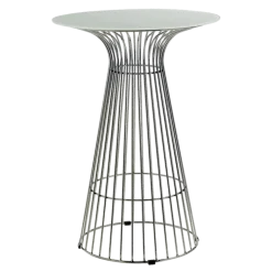 Mange-debout Filo Acier plateau blanc Ø 65 cm H 104 cm