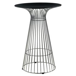 Mange-debout Filo Acier plateau noir Ø 65 cm H 104 cm