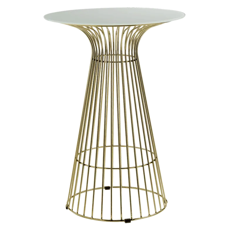Mange-debout Filo Or plateau blanc Ø 65 cm H 104 cm
