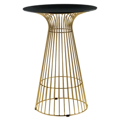 Mange-debout Filo Or plateau noir Ø 65 cm H 104 cm