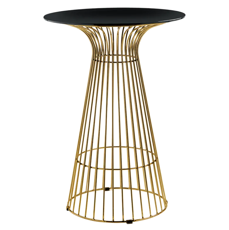 Mange-debout Filo Or plateau noir Ø 65 cm H 104 cm