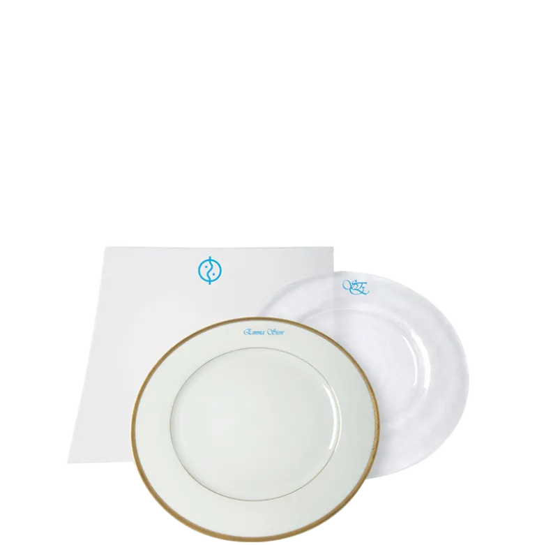 Marquage sur assiette - bleu