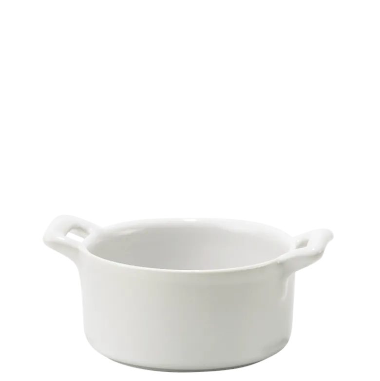 Mini cocotte porcelaine blanche Ø 7,2 cm H 3,5 cm 8 cl