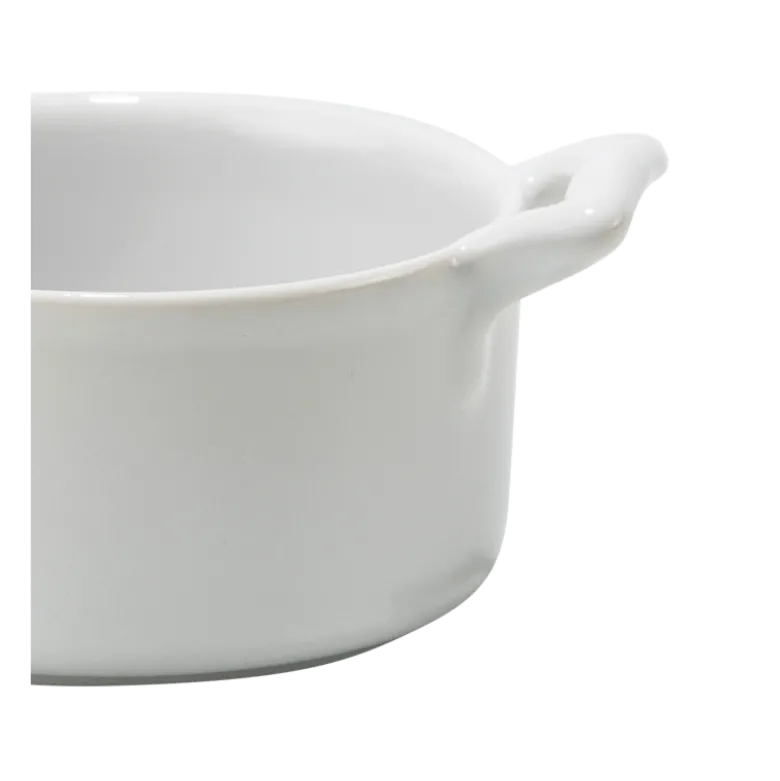 Mini cocotte porcelaine blanche Ø 7,2 cm H 3,5 cm 8 cl