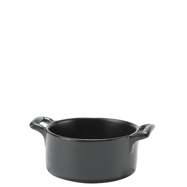 Mini cocotte porcelaine noire Ø 7,2 cm H 3,5 cm 8 cl