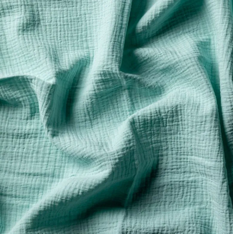 ML Gaze coton turquoise larg 130 cm