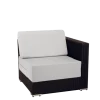 Module d'angle de mobilier lounge tressé gris 80 x 80 cm H 67 cm