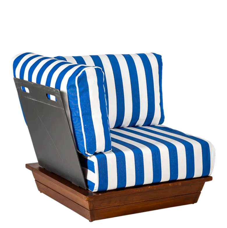 Module d'angle Lounge Beach Club Blue 76 x 76 cm H 70 cm