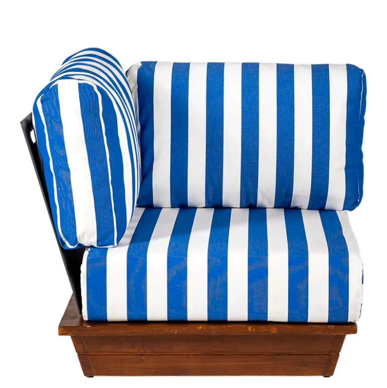 Module d'angle Lounge Beach Club Blue 76 x 76 cm H 70 cm