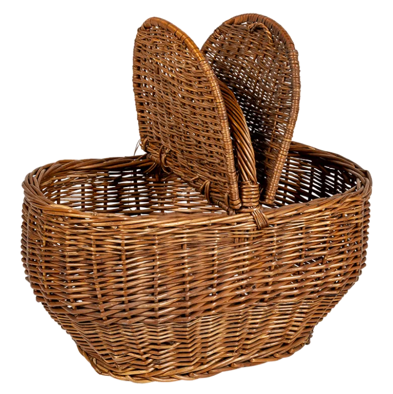 Panier de Pique-nique Vintage en osier 50 x 28 cm H 43 cm
