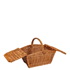 Panier de Pique-nique Vintage en osier 50 x 28 cm H 43 cm