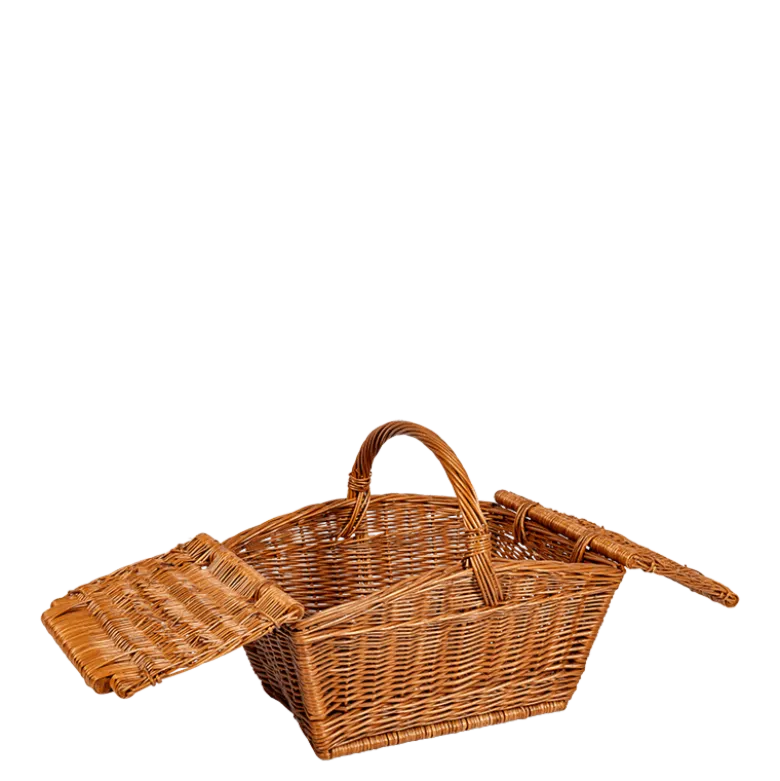 Panier de Pique-nique Vintage en osier 50 x 28 cm H 43 cm