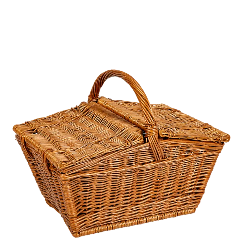 Panier de Pique-nique Vintage en osier 50 x 28 cm H 43 cm