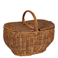 Panier de Pique-nique Vintage en osier 50 x 28 cm H 43 cm