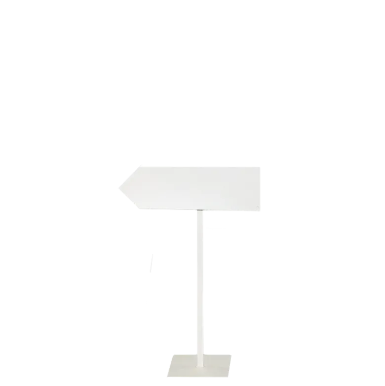Panneau de direction pied blanc (gauche) H 100 Délai 24h