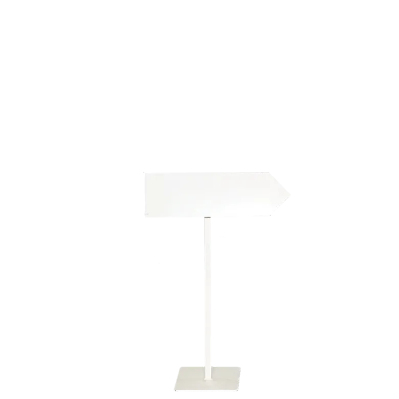 Panneau de direction pied blanc (droit) H 100 Délai 24h
