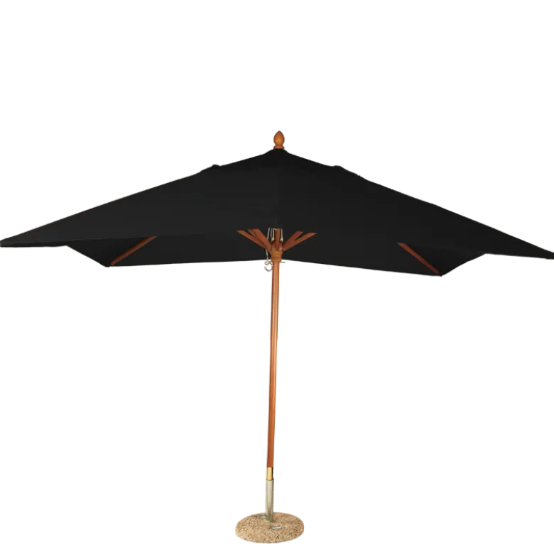 Parasol Louisiane noir 300 x 300 cm + socle granit Ø 50 cm