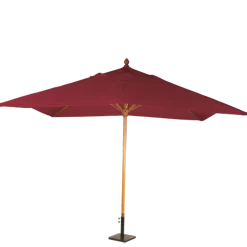 Parasol Louisiane rouge vif 300 x 300 cm + socle acier 30 x 30 cm