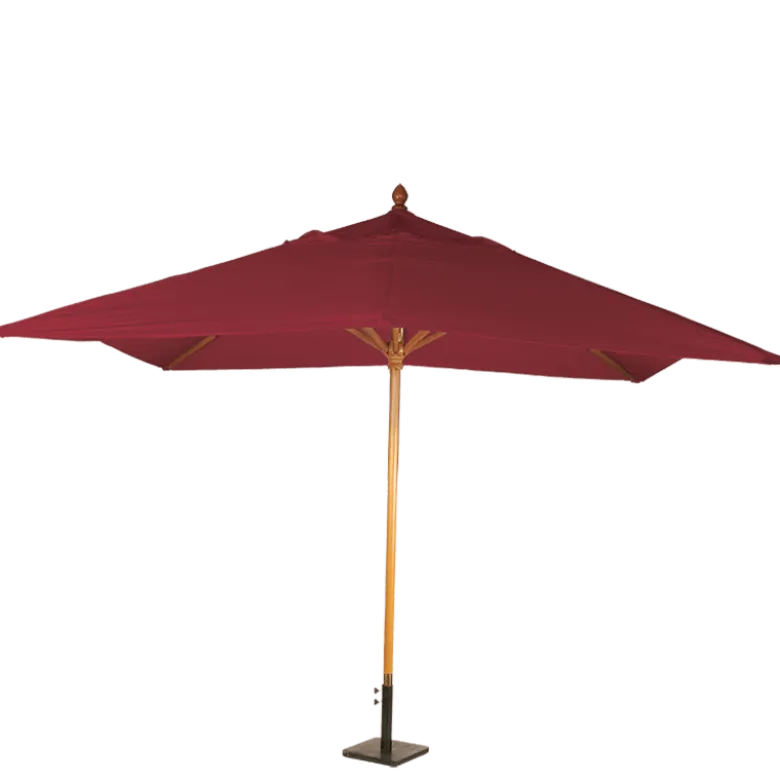 Parasol Louisiane rouge vif 300 x 300 cm + socle acier 30 x 30 cm