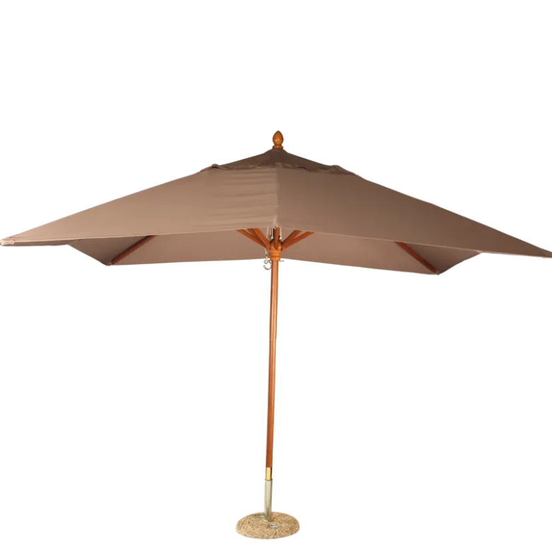 Parasol Louisiane taupe 300 x 300 cm + socle granit Ø 50 cm