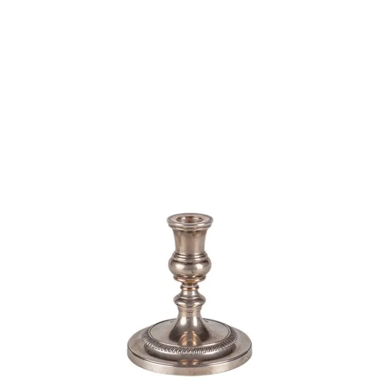 Petit bougeoir vintage argenté H 6-17 cm
