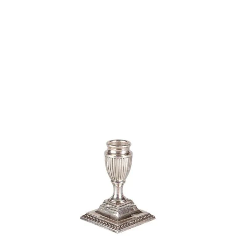 Petit bougeoir vintage argenté H 6-17 cm