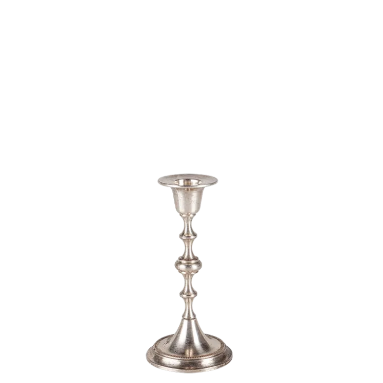 Petit bougeoir vintage argenté H 6-17 cm