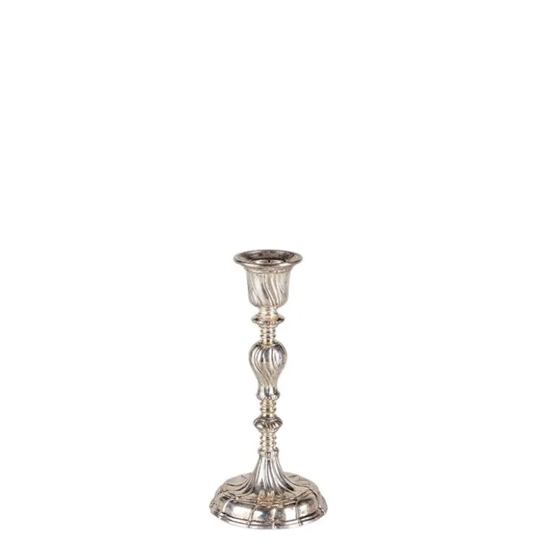 Petit bougeoir vintage argenté H 6-17 cm