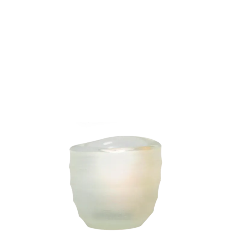 Photophore Capri blanc Ø int 5 cm Ø ext 6,5 cm H 6 cm