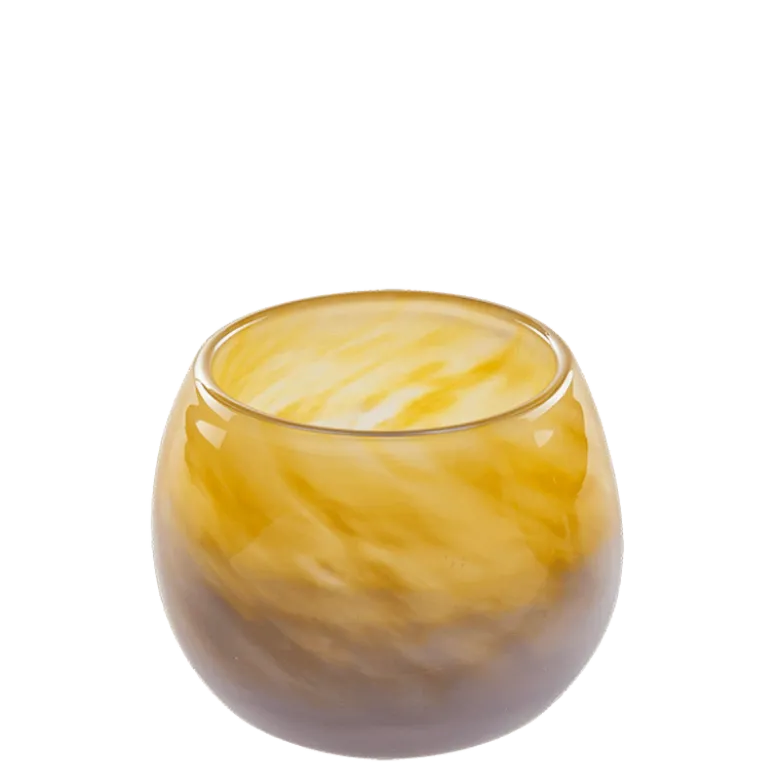 Photophore Murano ambre H 8 cm Ø 10 cm