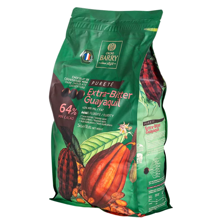 Pistoles de chocolat noir 64 % cacao 5 kgs