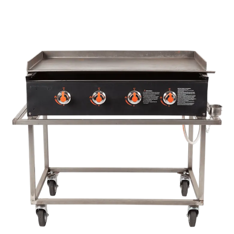 Plancha gaz 4 feux sur chariot 50 x 91 cm (bouteille gaz fournie)