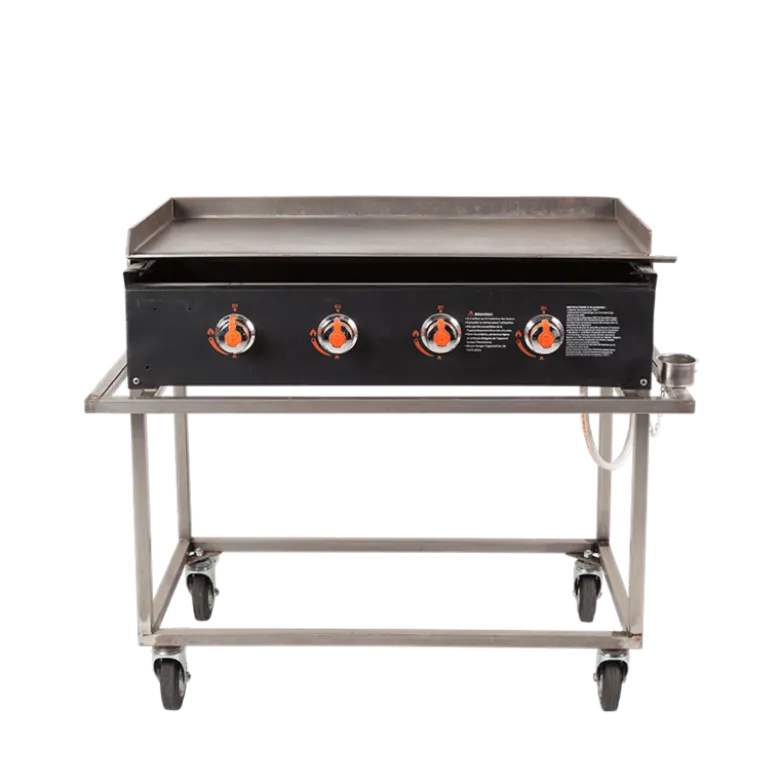 Plancha gaz 4 feux sur chariot 50 x 91 cm (bouteille gaz fournie)