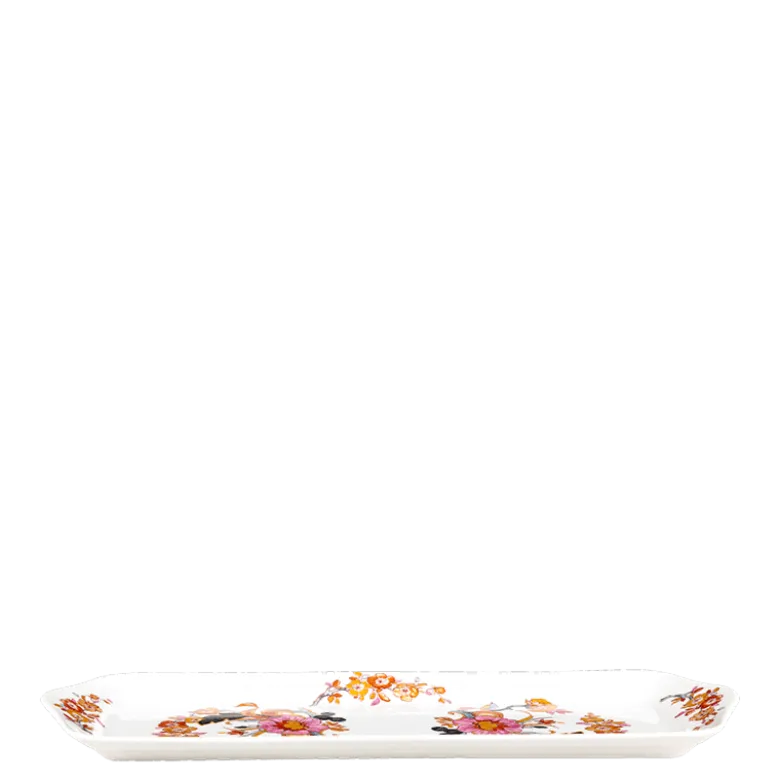 Plat à cake Vintage fleuri 35-40 x 14-17 cm