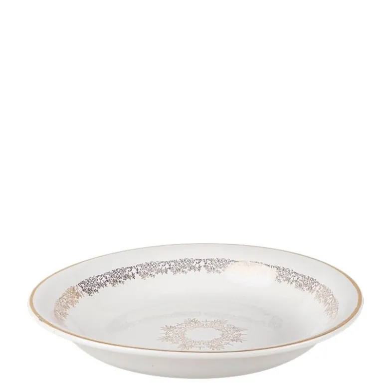 Plat creux Vintage blanc et doré Ø 27-32 cm