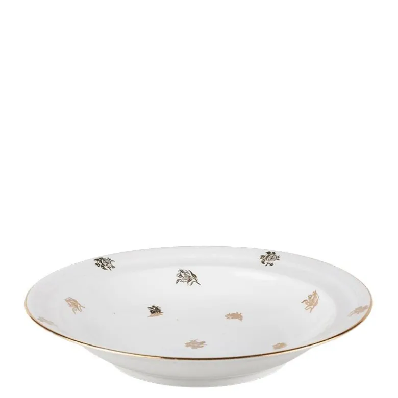 Plat creux Vintage blanc et doré Ø 27-32 cm