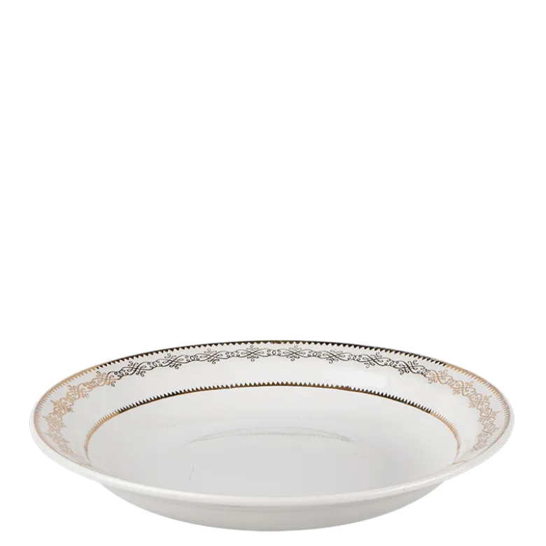 Plat creux Vintage blanc et doré Ø 27-32 cm