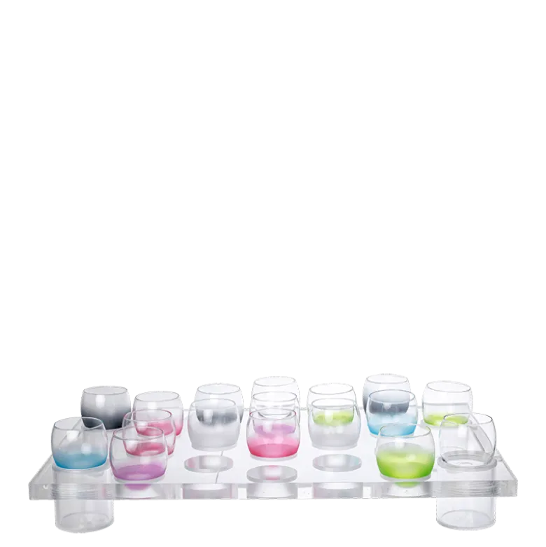 Plateau bubbles plexi sur pied 55 x 35 cm H 8 cm