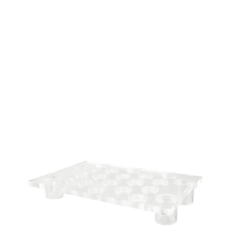 Plateau bubbles plexi sur pied 55 x 35 cm H 8 cm