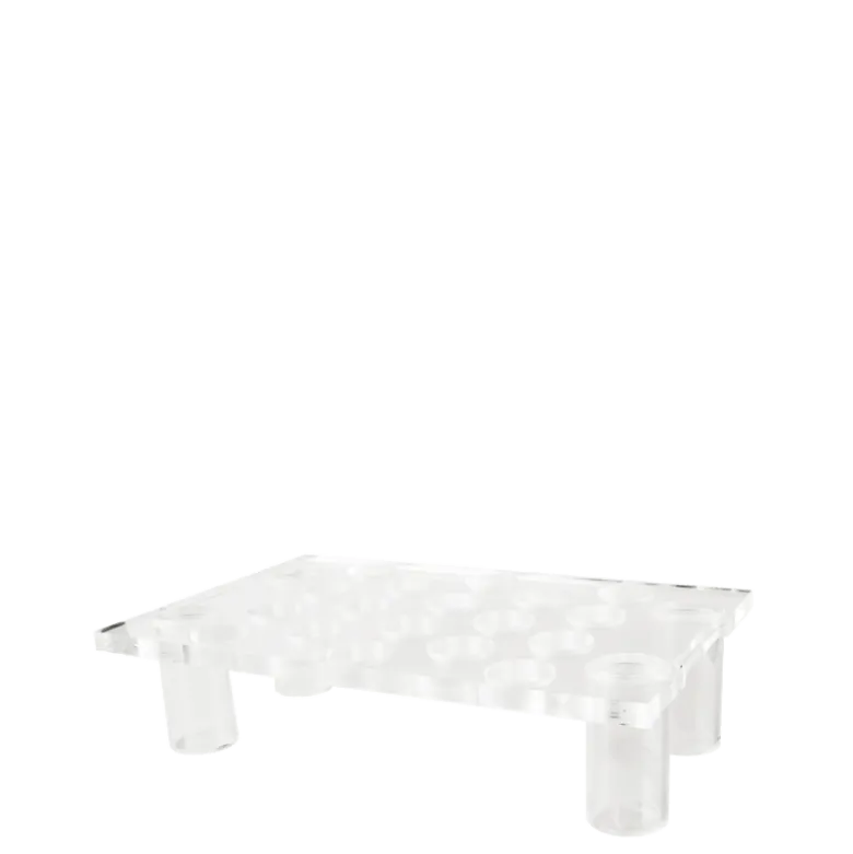 Plateau bubbles plexi sur pied 55 x 35 cm H 14 cm
