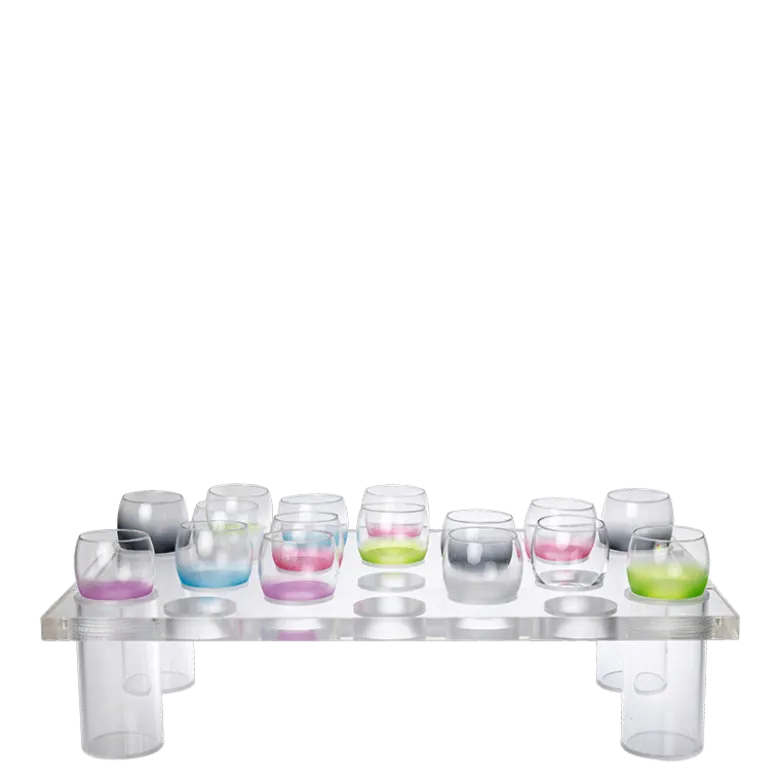 Plateau bubbles plexi sur pied 55 x 35 cm H 14 cm