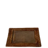 Plateau carré Louisiane 40 x 40 cm avec plaque en verre