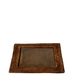 Plateau carré Louisiane 40 x 40 cm avec plaque en verre