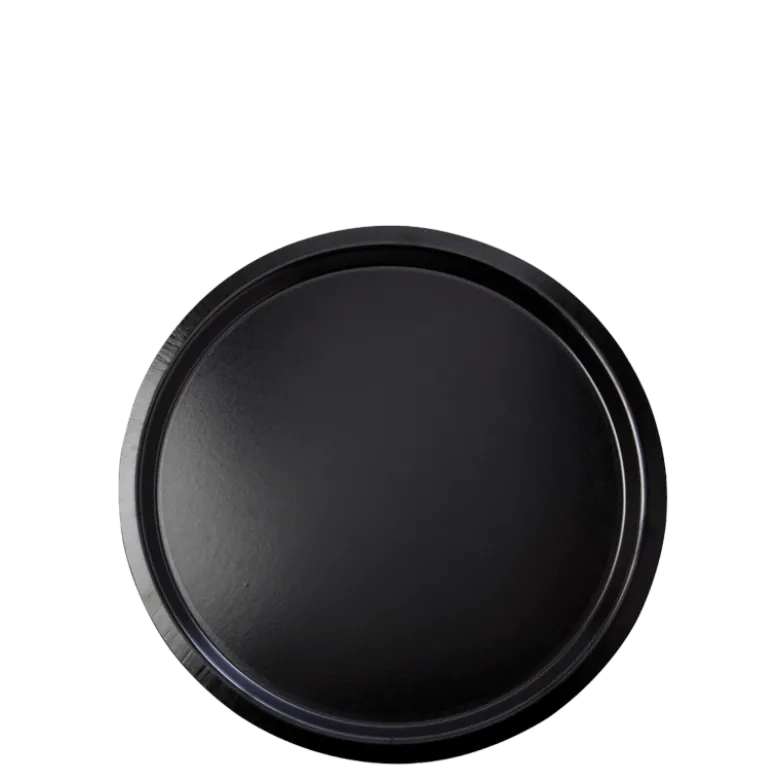 Plateau de service noir antidérapant Ø 37 cm