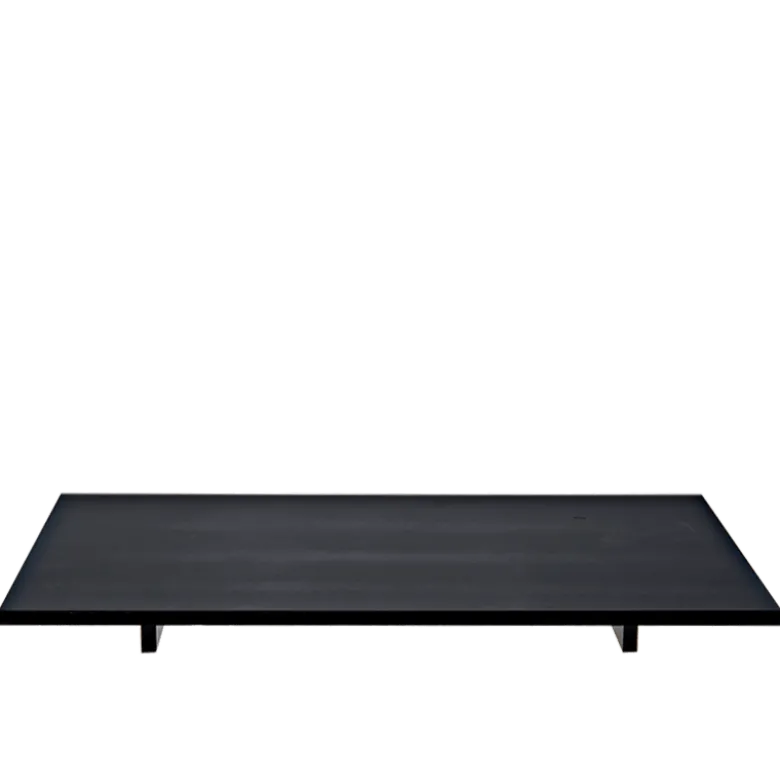 Plateau Iko noir mat 40 x 30 cm sur pied H 2.8 cm