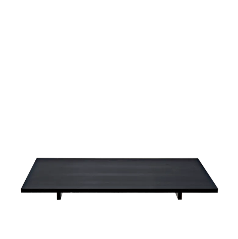 Plateau Iko noir mat 30 x 20 cm sur pied H 2.8 cm