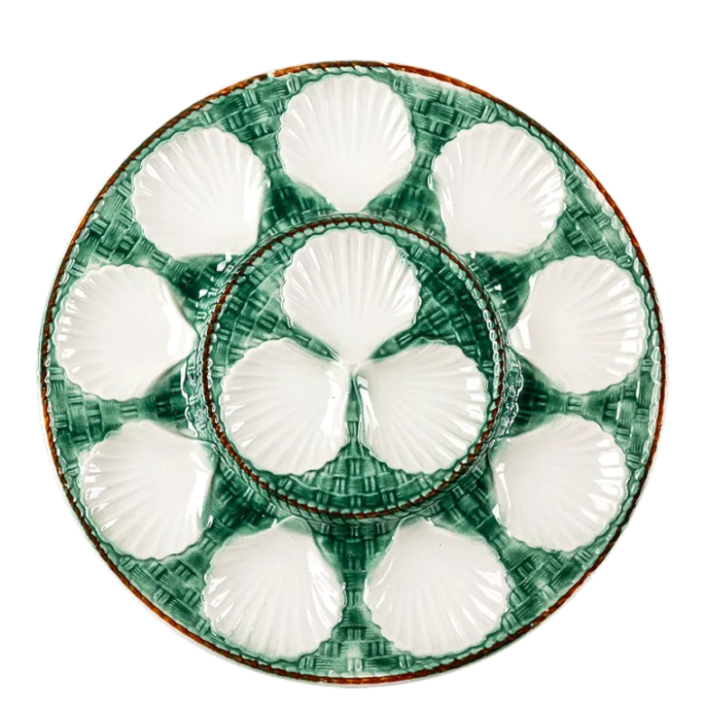 Plat à huître Vintage vert Ø 34 cm
