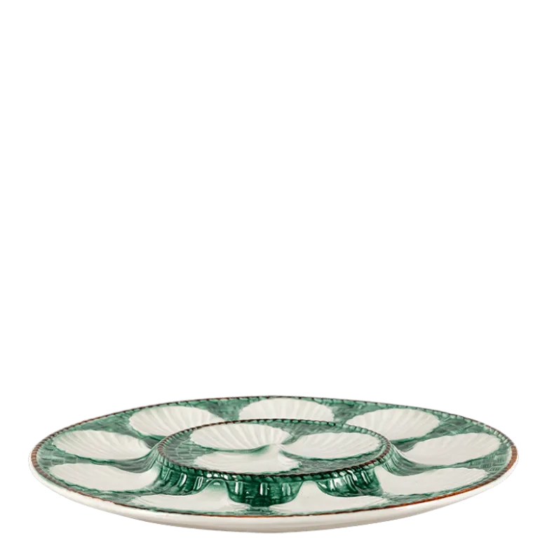 Plat à huître Vintage vert Ø 34 cm
